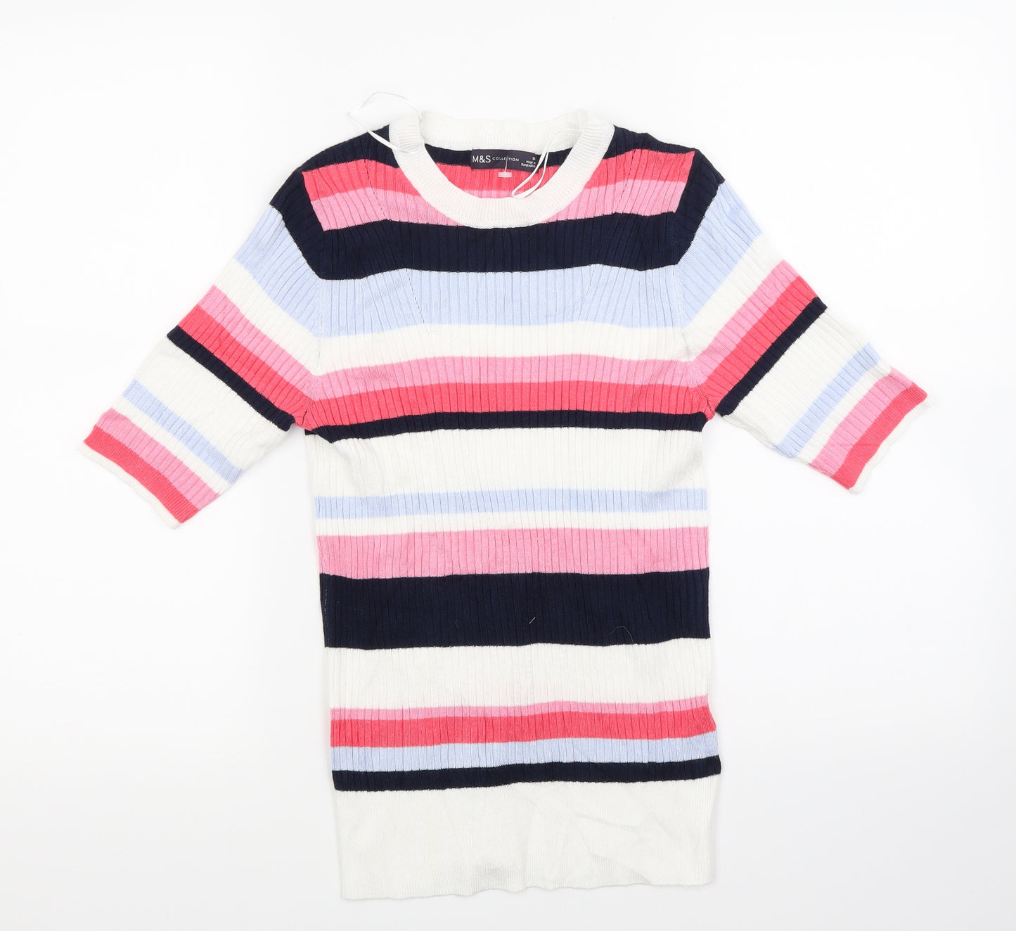 Marks and Spencer Womens Multicoloured Striped Knit Pullover Jumper Size 10