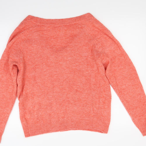 H&M Womens Orange  Knit Pullover Jumper Size XS