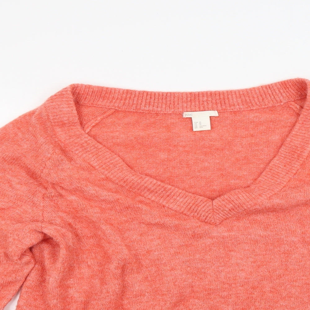 H&M Womens Orange  Knit Pullover Jumper Size XS