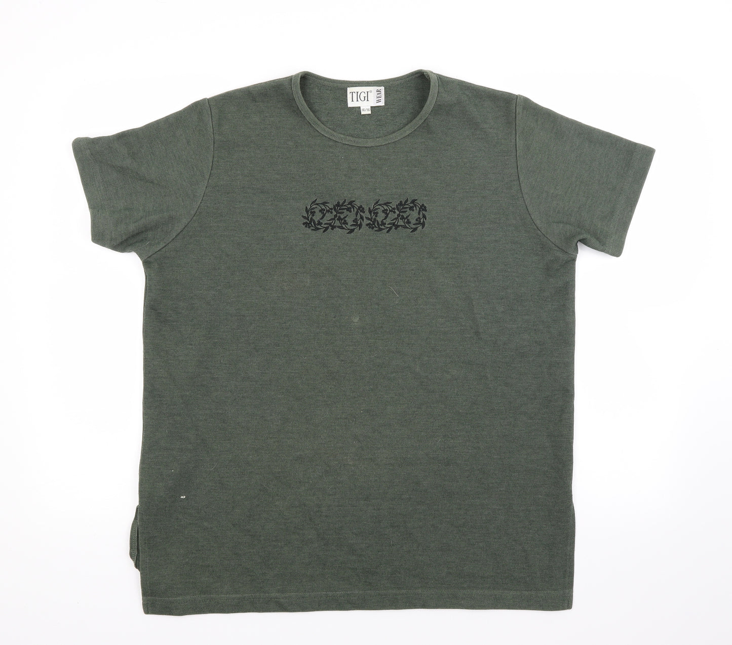 Tigi Womens Green   Basic T-Shirt Size 14