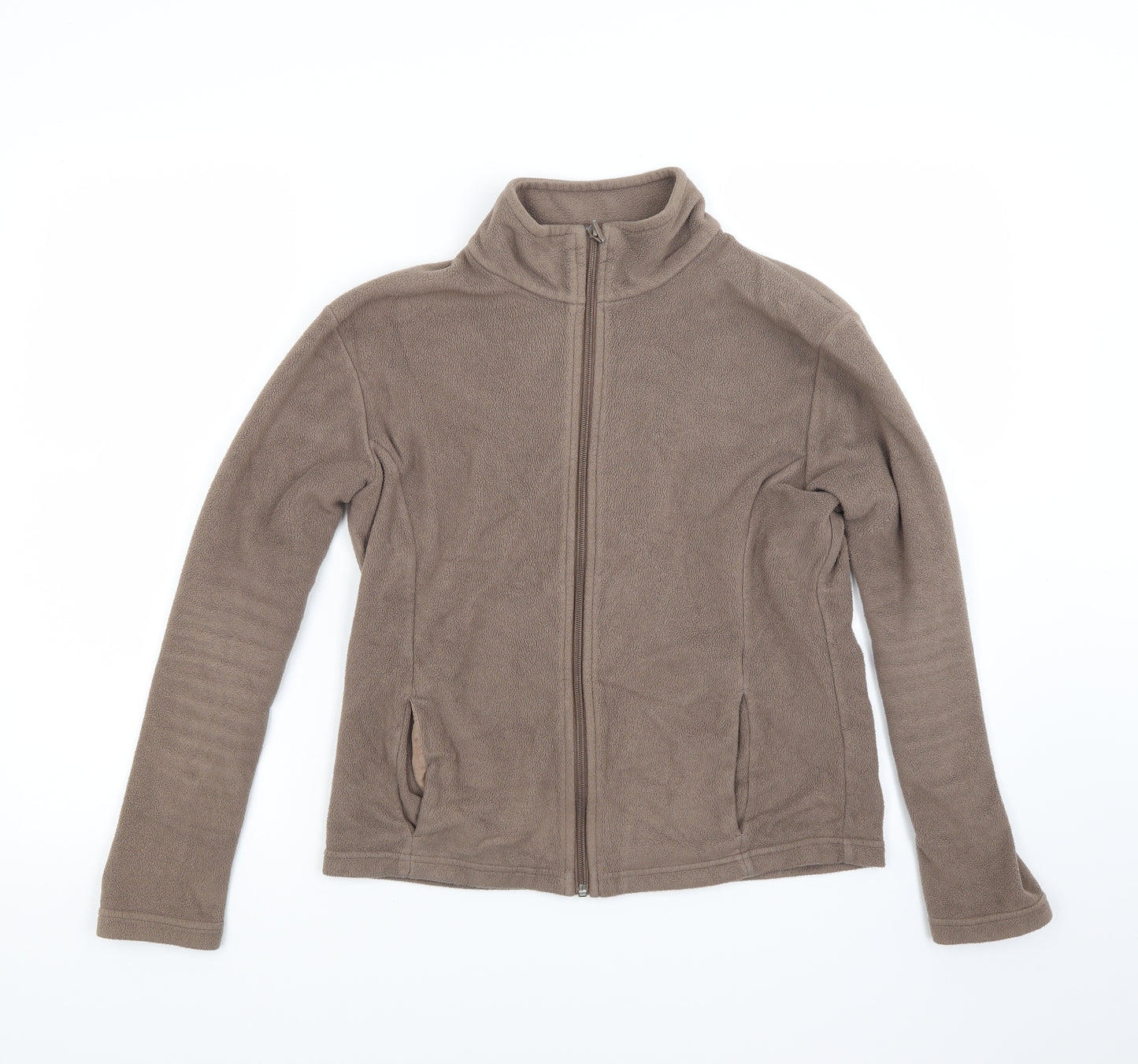 Marks and Spencer Womens Brown  Fleece Jacket Coat Size 12