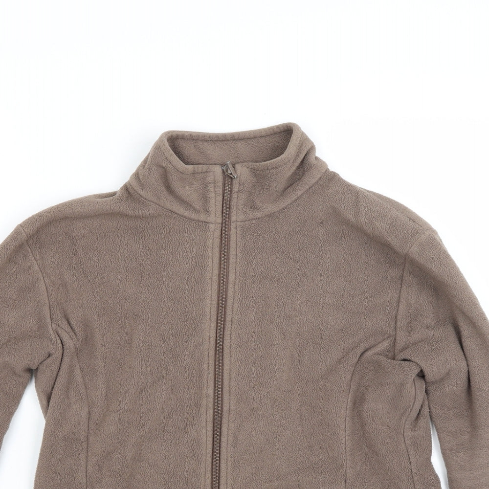 Marks and Spencer Womens Brown  Fleece Jacket Coat Size 12