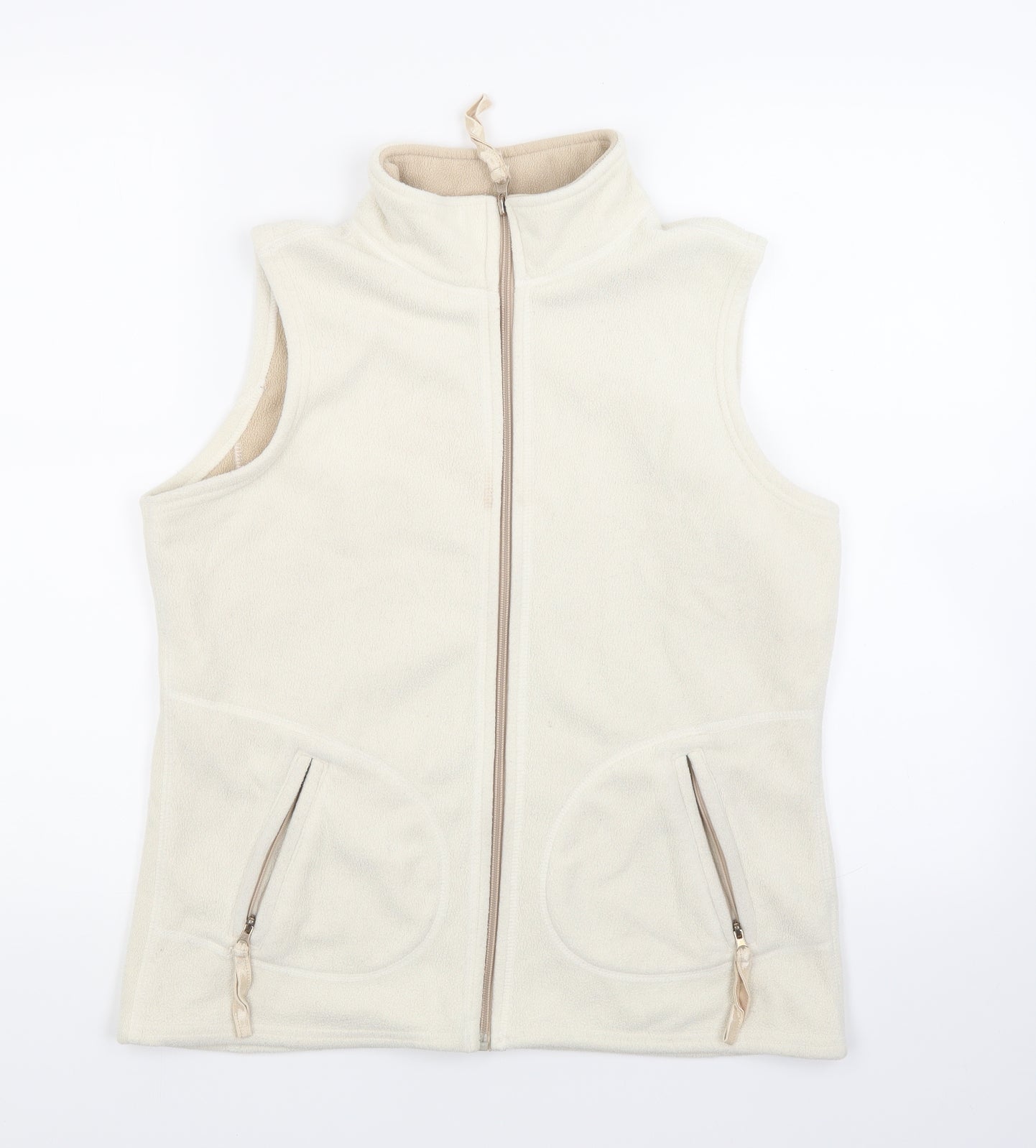 BHS Womens White  Fleece Gilet Coat Size 10