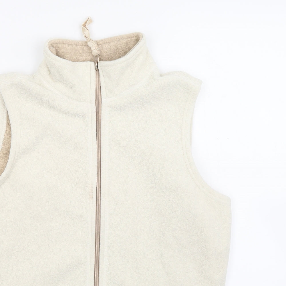 BHS Womens White  Fleece Gilet Coat Size 10