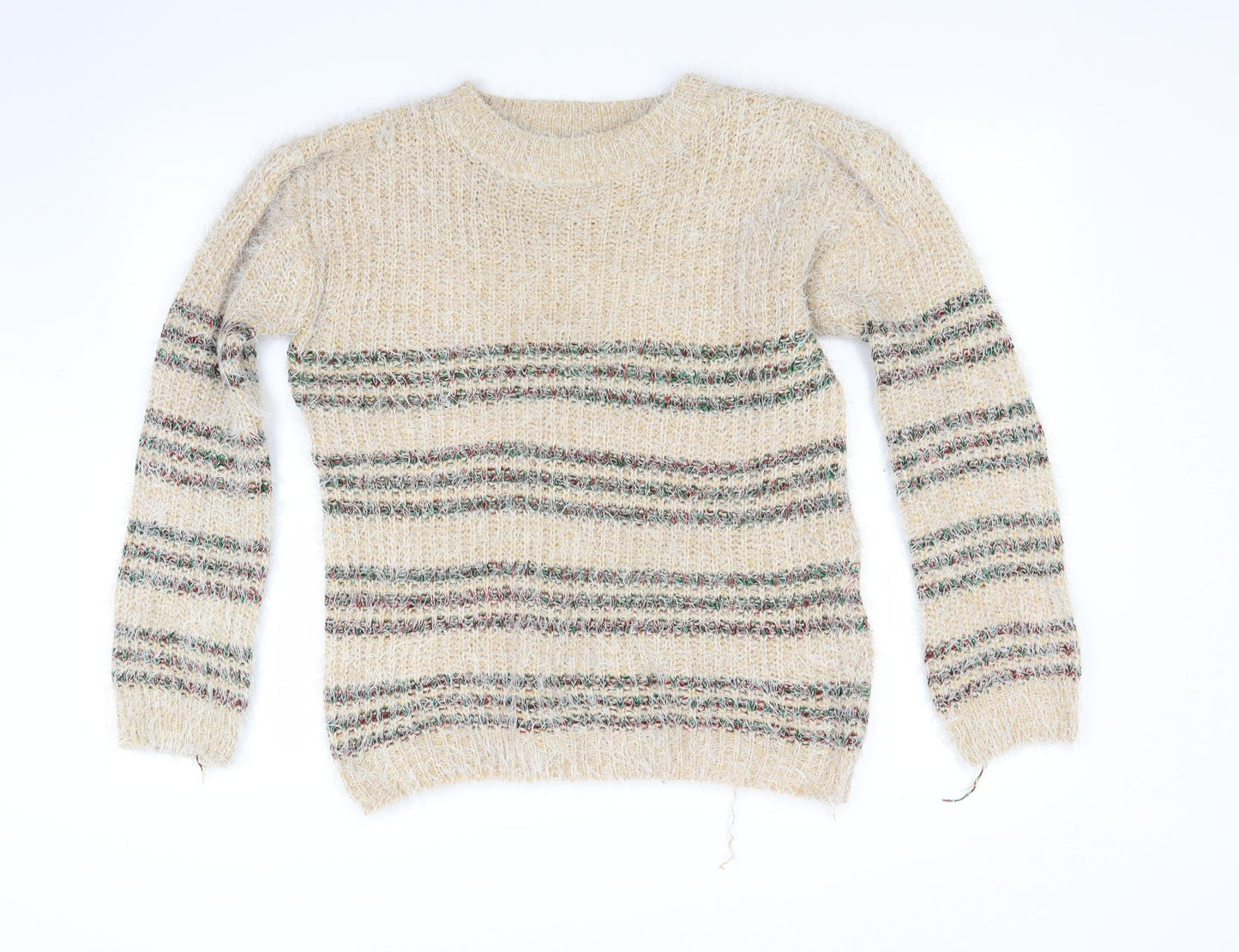Best Live Womens Beige Striped  Pullover Jumper Size L