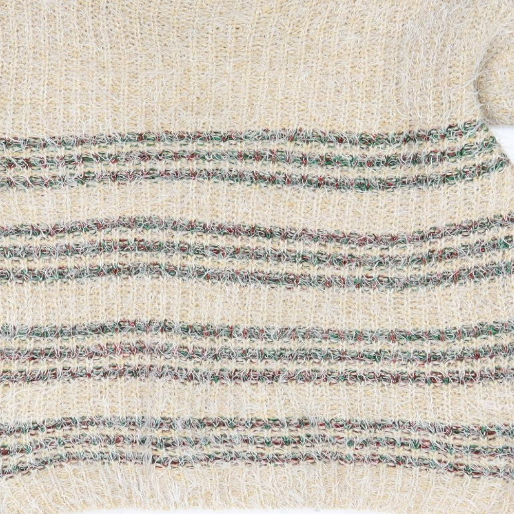 Best Live Womens Beige Striped  Pullover Jumper Size L