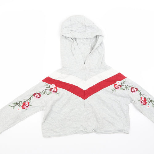 NEXT Girls Grey  Jersey Pullover Hoodie Size 9 Years