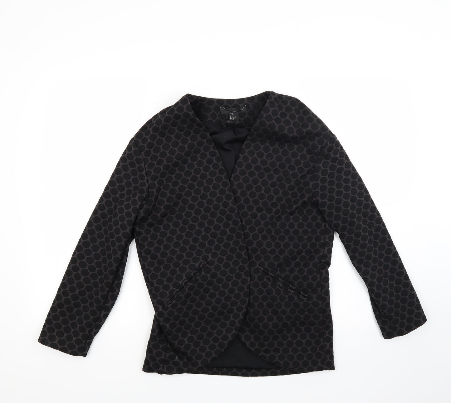 Preworn Womens Grey Polka Dot  Jacket Coat Size XS