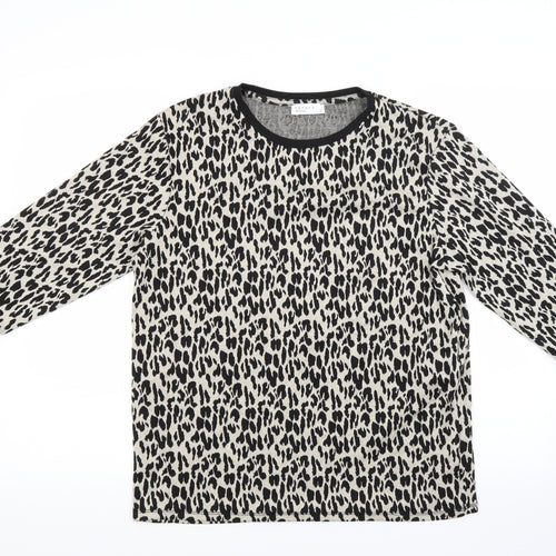 Papaya Womens Beige Animal Print  Pullover Jumper Size 12