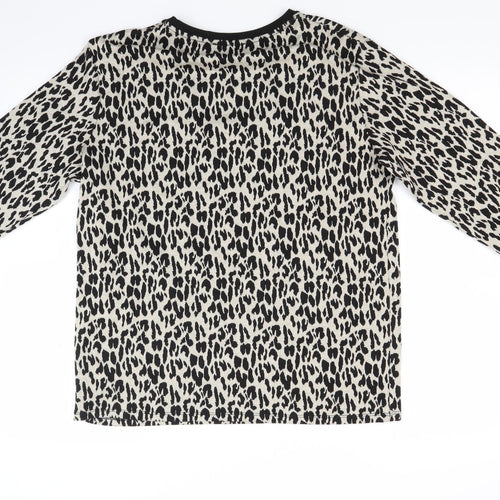 Papaya Womens Beige Animal Print  Pullover Jumper Size 12