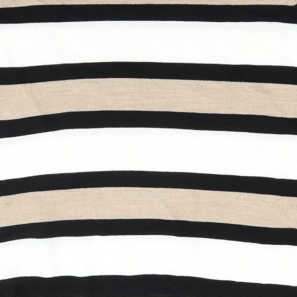Papaya Womens Beige Striped Jersey Pullover Jumper Size 16