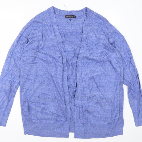 Marks and Spencer Womens Blue   Cardigan Jumper Size 16