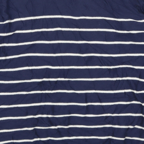 Fransa Womens Blue Striped  Pullover Jumper Size S