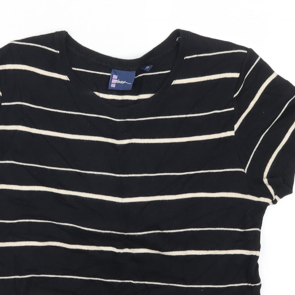 DASH Womens Black Striped  Pullover Jumper Size 10