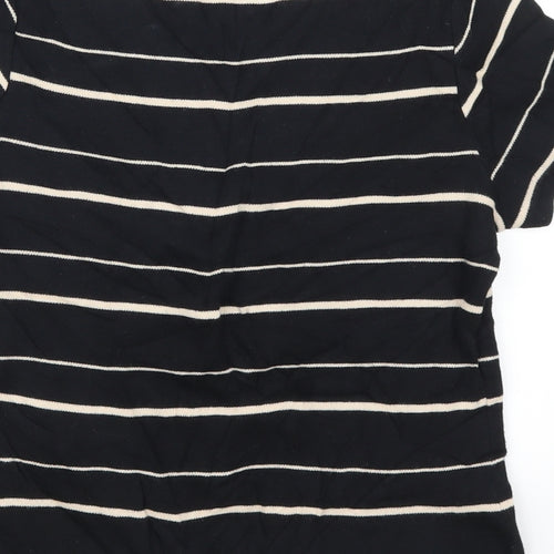 DASH Womens Black Striped  Pullover Jumper Size 10