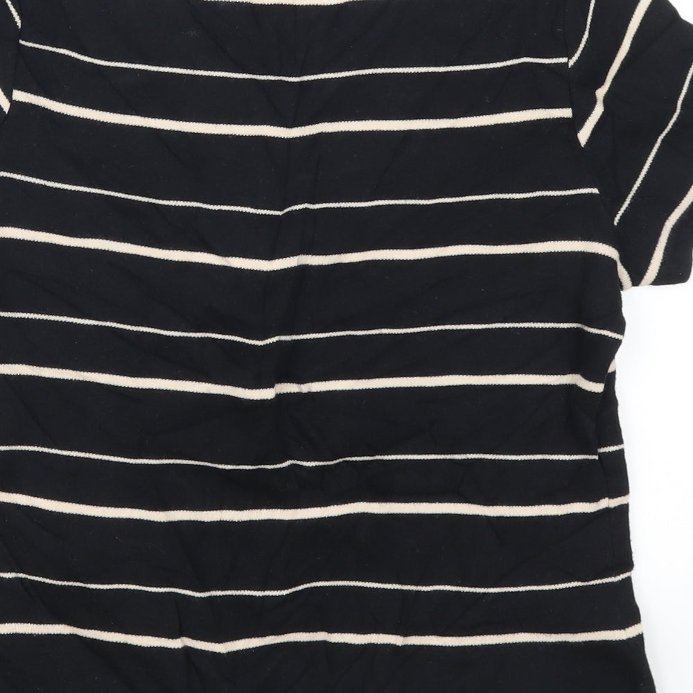 DASH Womens Black Striped  Pullover Jumper Size 10