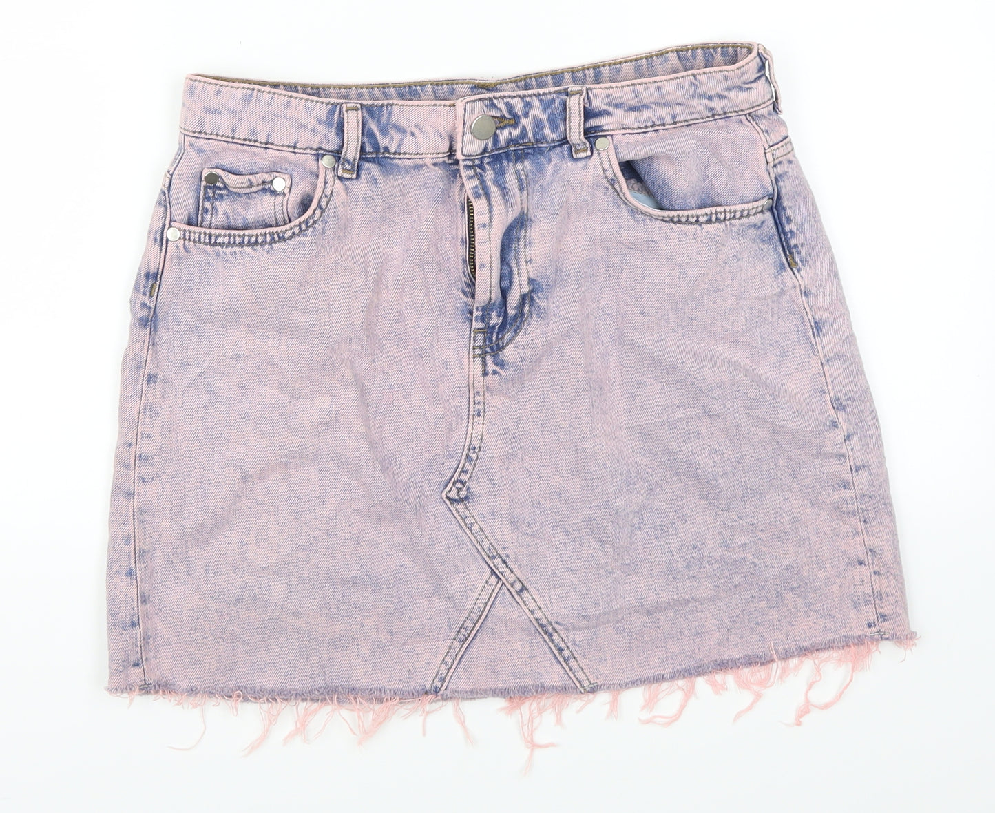 George Womens Pink  Denim A-Line Skirt Size 12