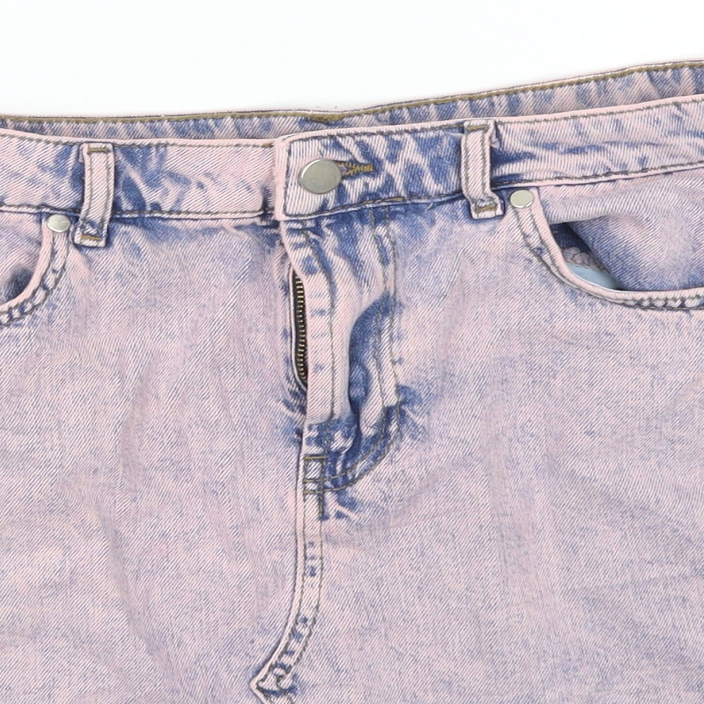 George Womens Pink  Denim A-Line Skirt Size 12