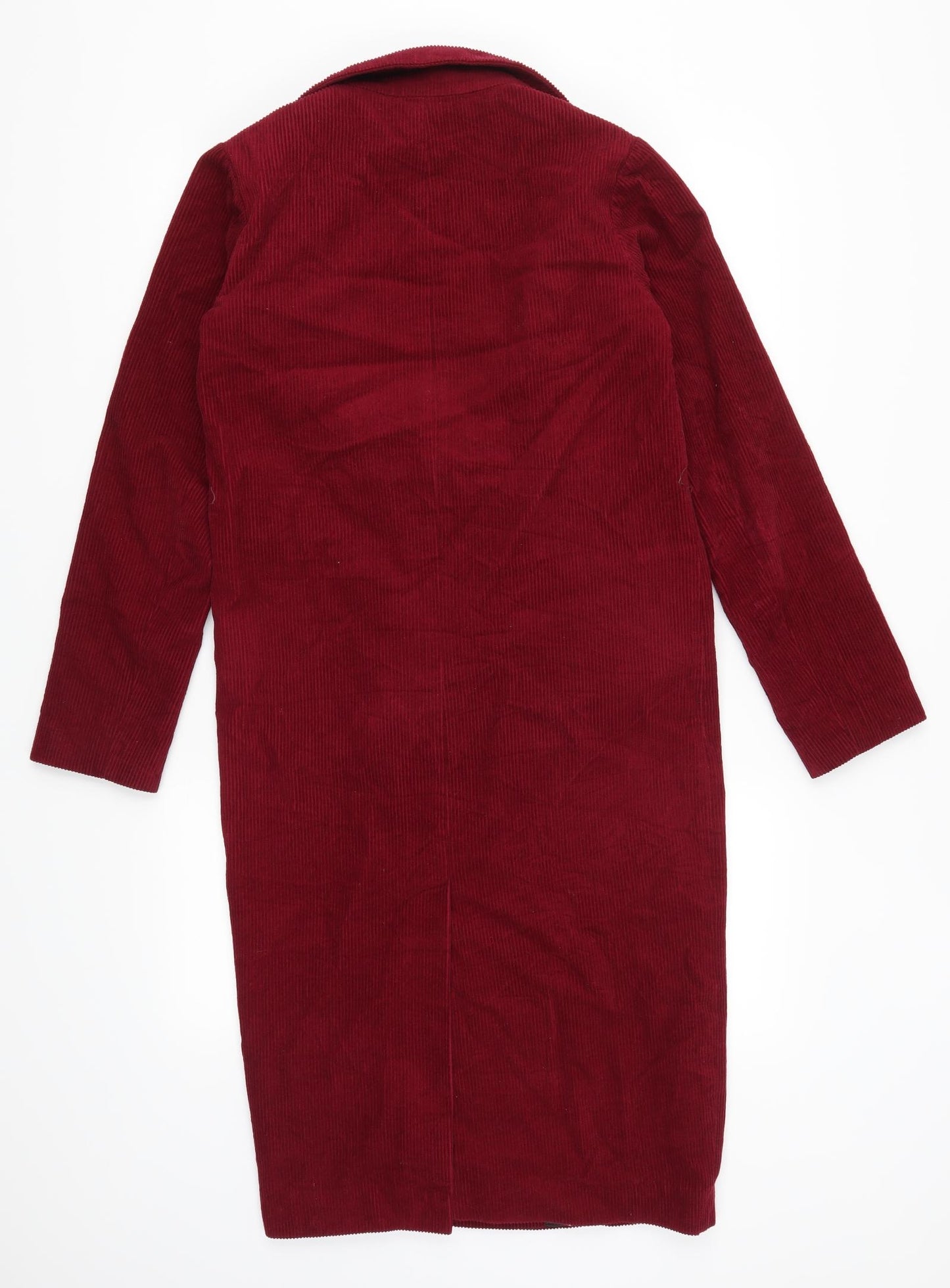 Primark Womens Red  Corduroy Overcoat Coat Size 4