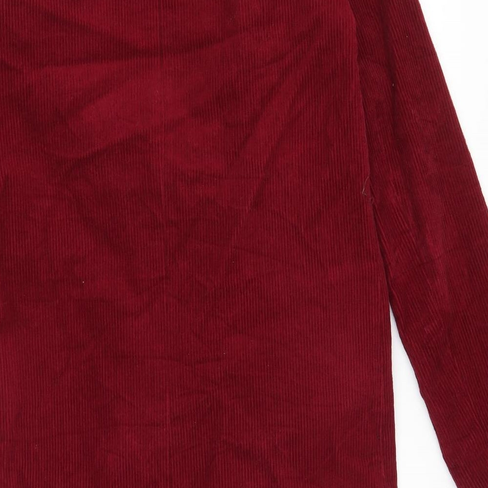 Primark Womens Red  Corduroy Overcoat Coat Size 4