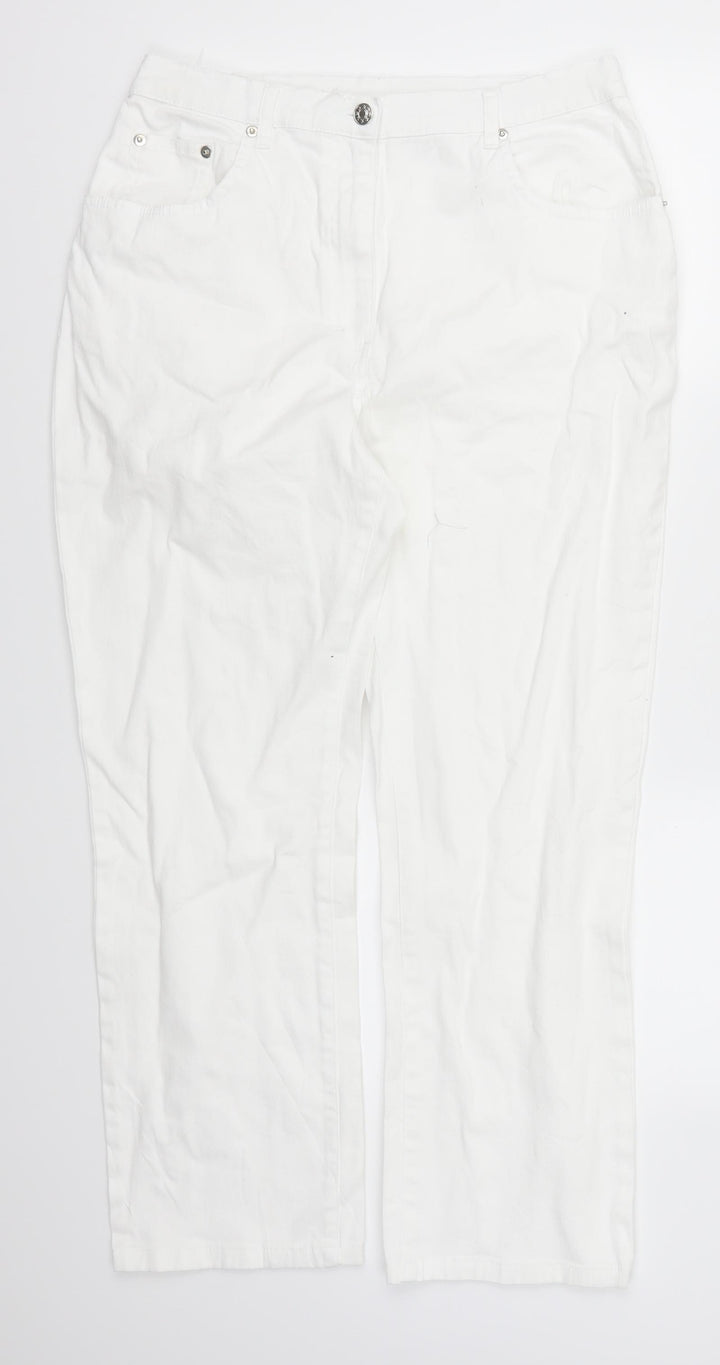 Preworn Womens White  Denim Straight Jeans Size 30 in L25 in