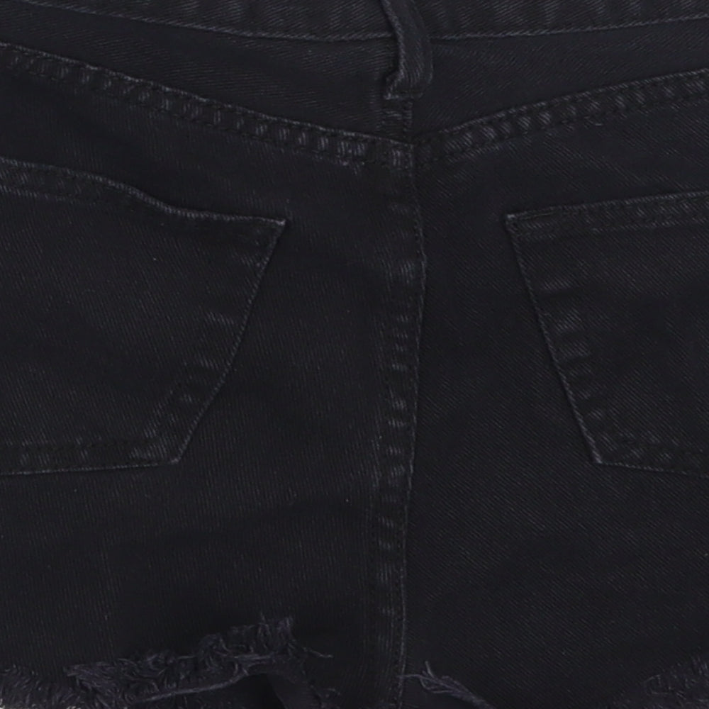 Preworn Womens Black  Denim Hot Pants Shorts Size S