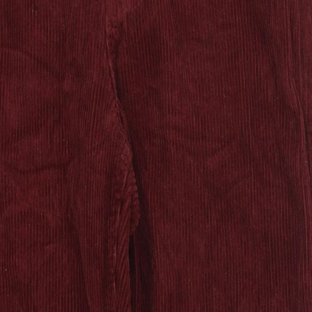 Topshop Womens Red  Corduroy Trousers  Size 26 in L27 in - Mom Fit