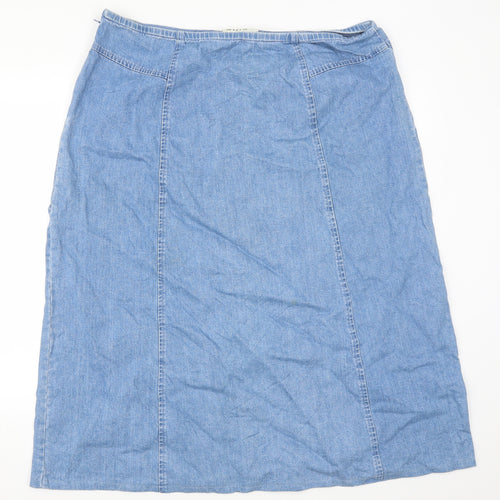 Orvis Womens Blue  Denim A-Line Skirt Size 20