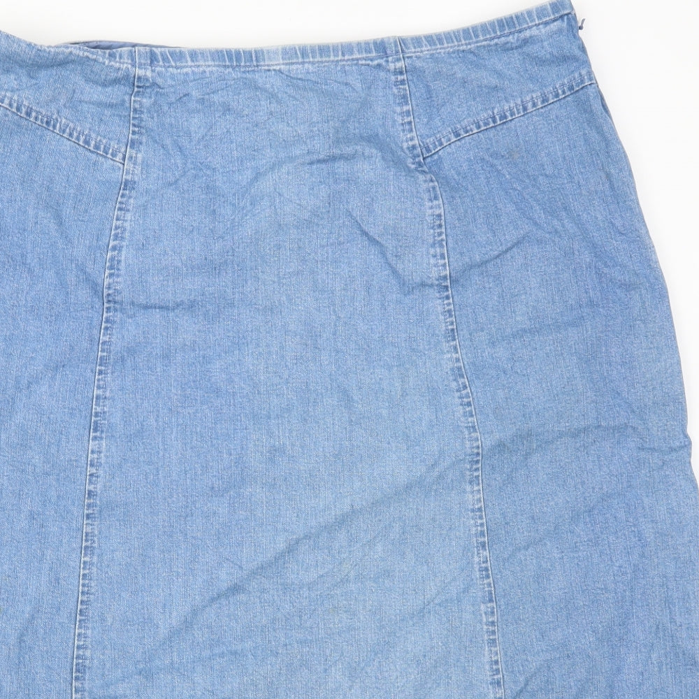 Orvis Womens Blue  Denim A-Line Skirt Size 20