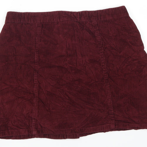 Denim Co Womens Red  Corduroy Mini Skirt Size 12