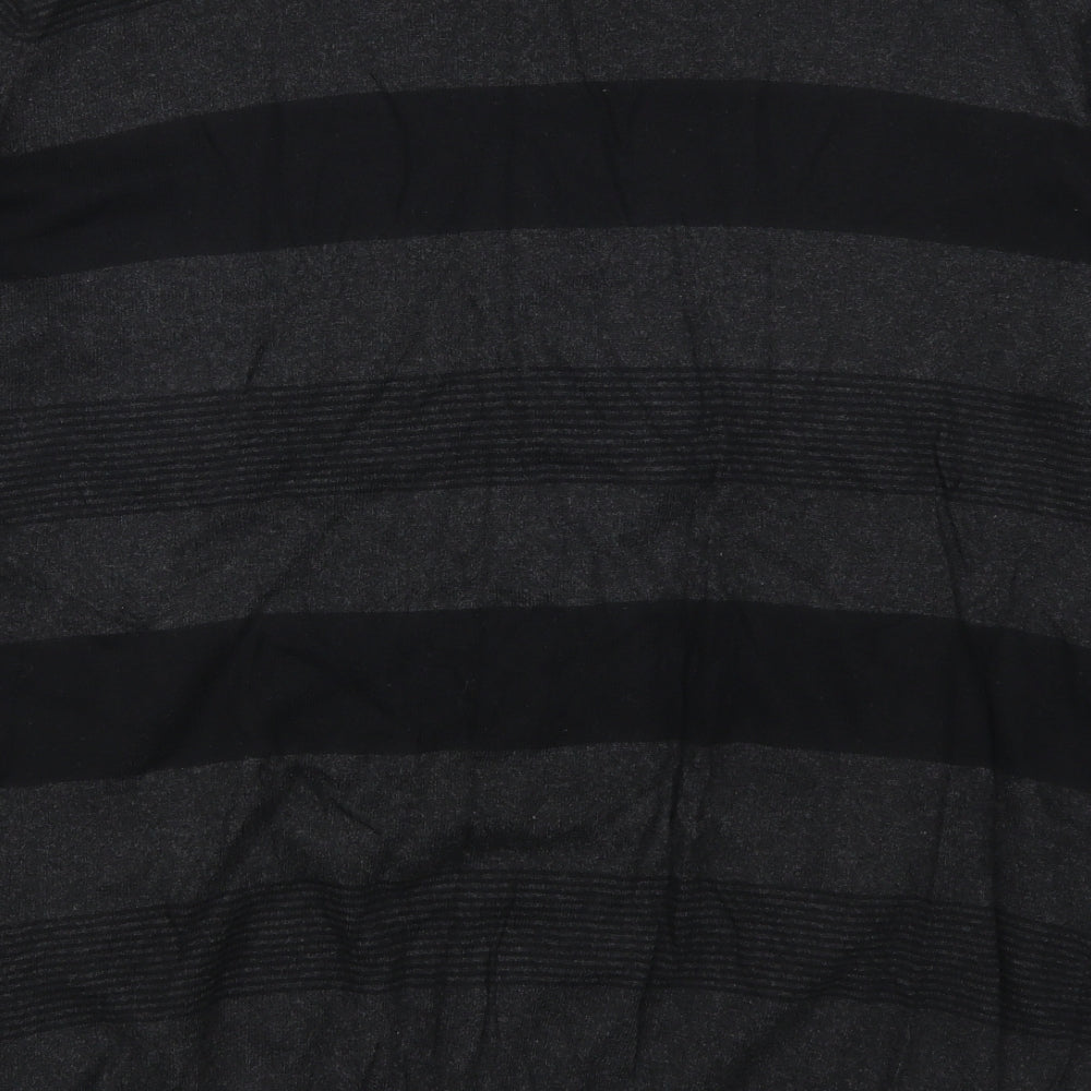 F&F Mens Grey Striped  Pullover Jumper Size 2XL