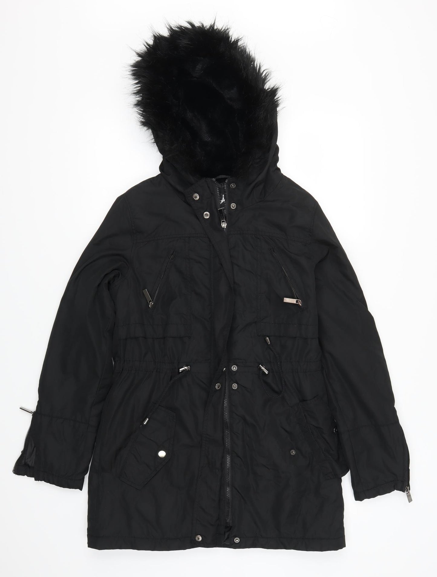 Atmosphere Womens Black   Parka Coat Size 8