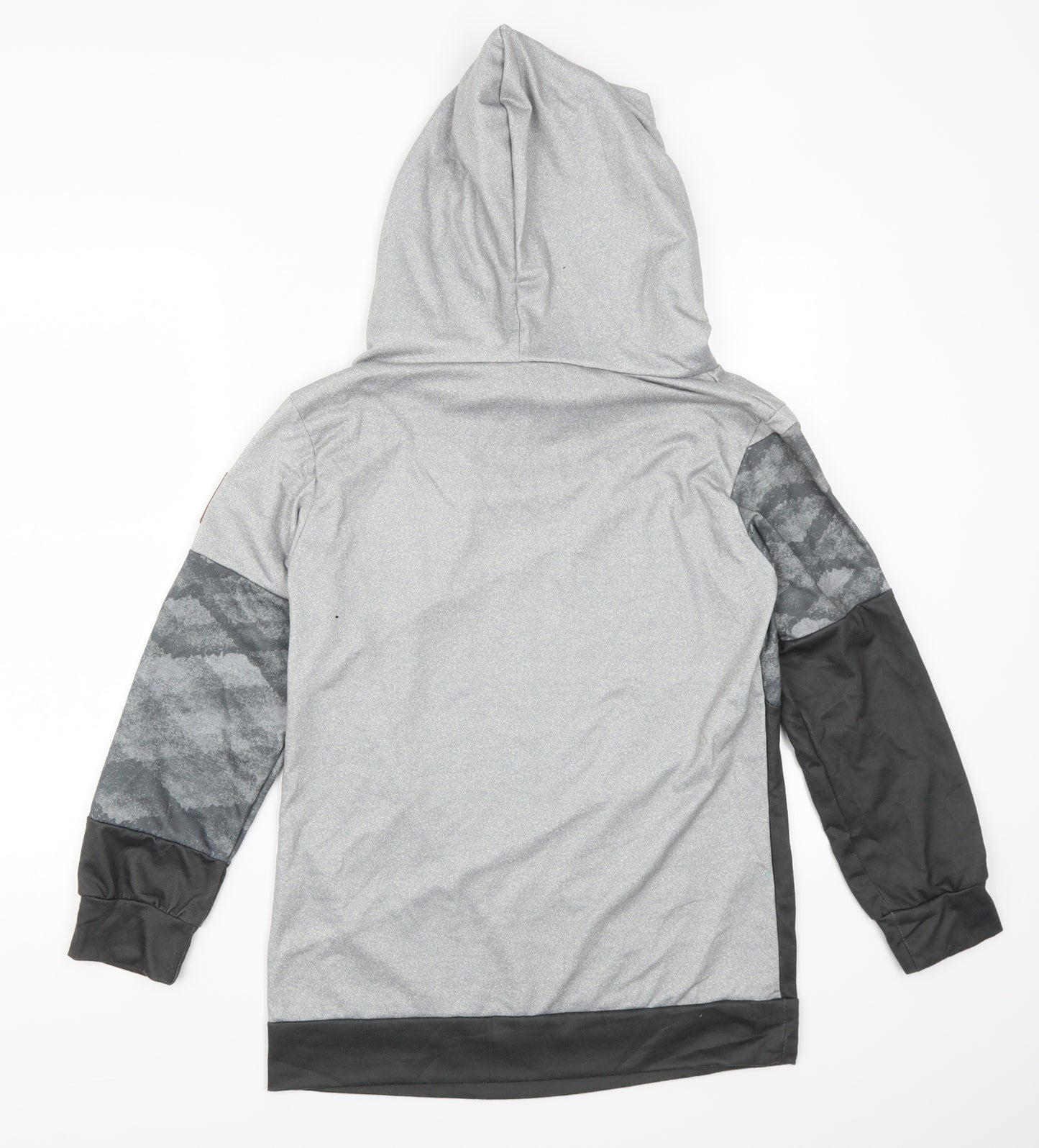 Fashion Classic Mens Grey Striped  Pullover Hoodie Size S