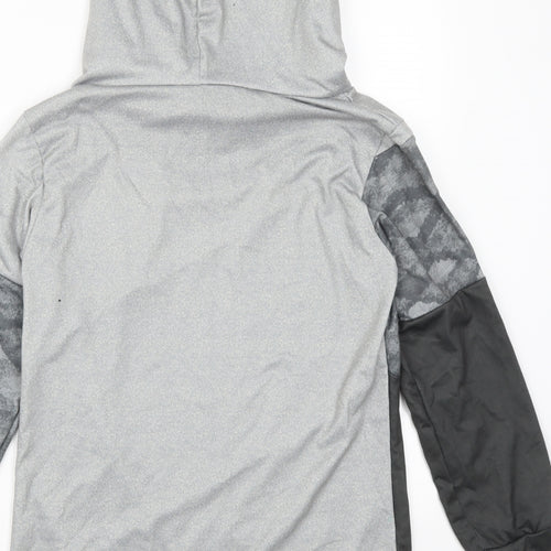Fashion Classic Mens Grey Striped  Pullover Hoodie Size S