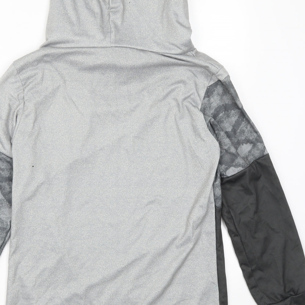 Fashion Classic Mens Grey Striped  Pullover Hoodie Size S