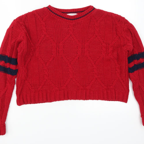 Cooperative Womens Red Striped  Pullover Jumper Size S