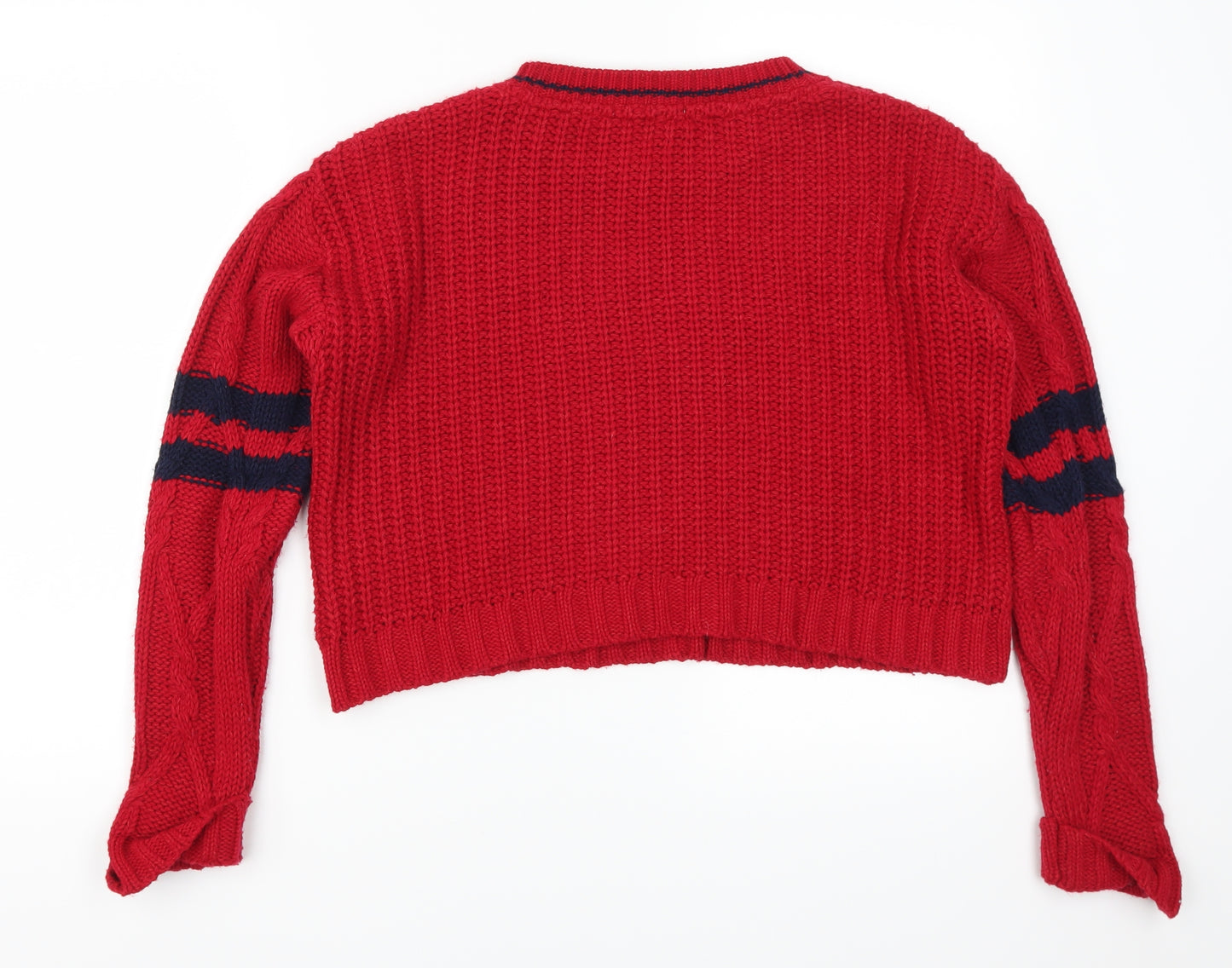 Cooperative Womens Red Striped  Pullover Jumper Size S