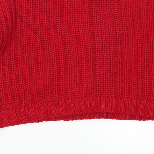 Cooperative Womens Red Striped  Pullover Jumper Size S