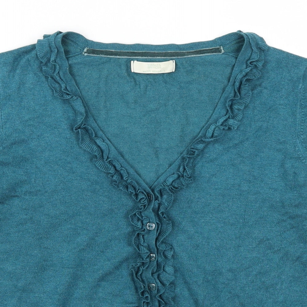 Marks and Spencer Womens Blue   Cardigan Jumper Size 12