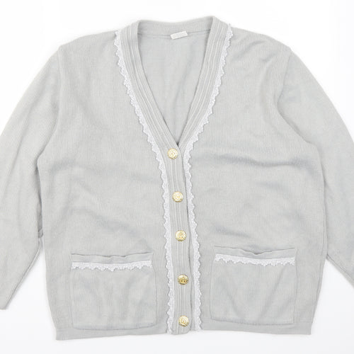 Preito Calleti Womens Grey   Cardigan Jumper Size S
