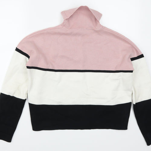 New Look Womens Pink Striped  Pullover Jumper Size M