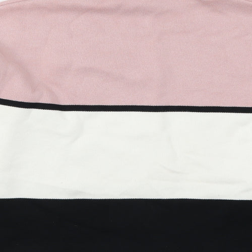 New Look Womens Pink Striped  Pullover Jumper Size M