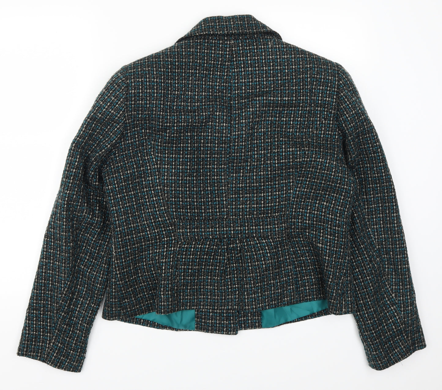 Classics Womens Blue Check  Pea Coat Coat Size 16