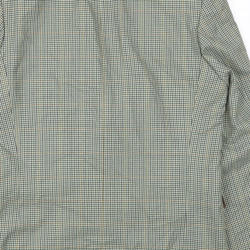 Van Kollen Mens Green Houndstooth  Jacket Suit Jacket Size 42