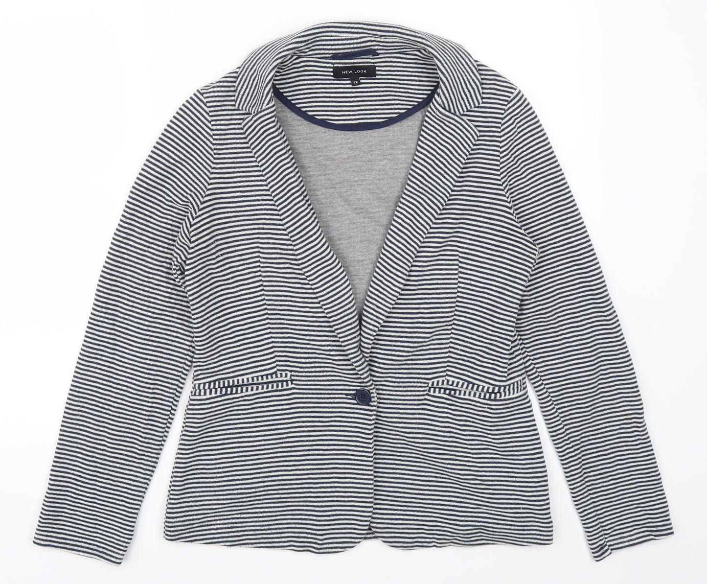 New Look Womens Blue Striped  Jacket  Size 12
