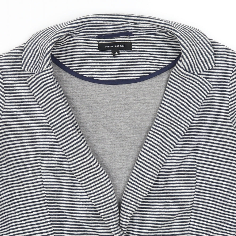 New Look Womens Blue Striped  Jacket  Size 12