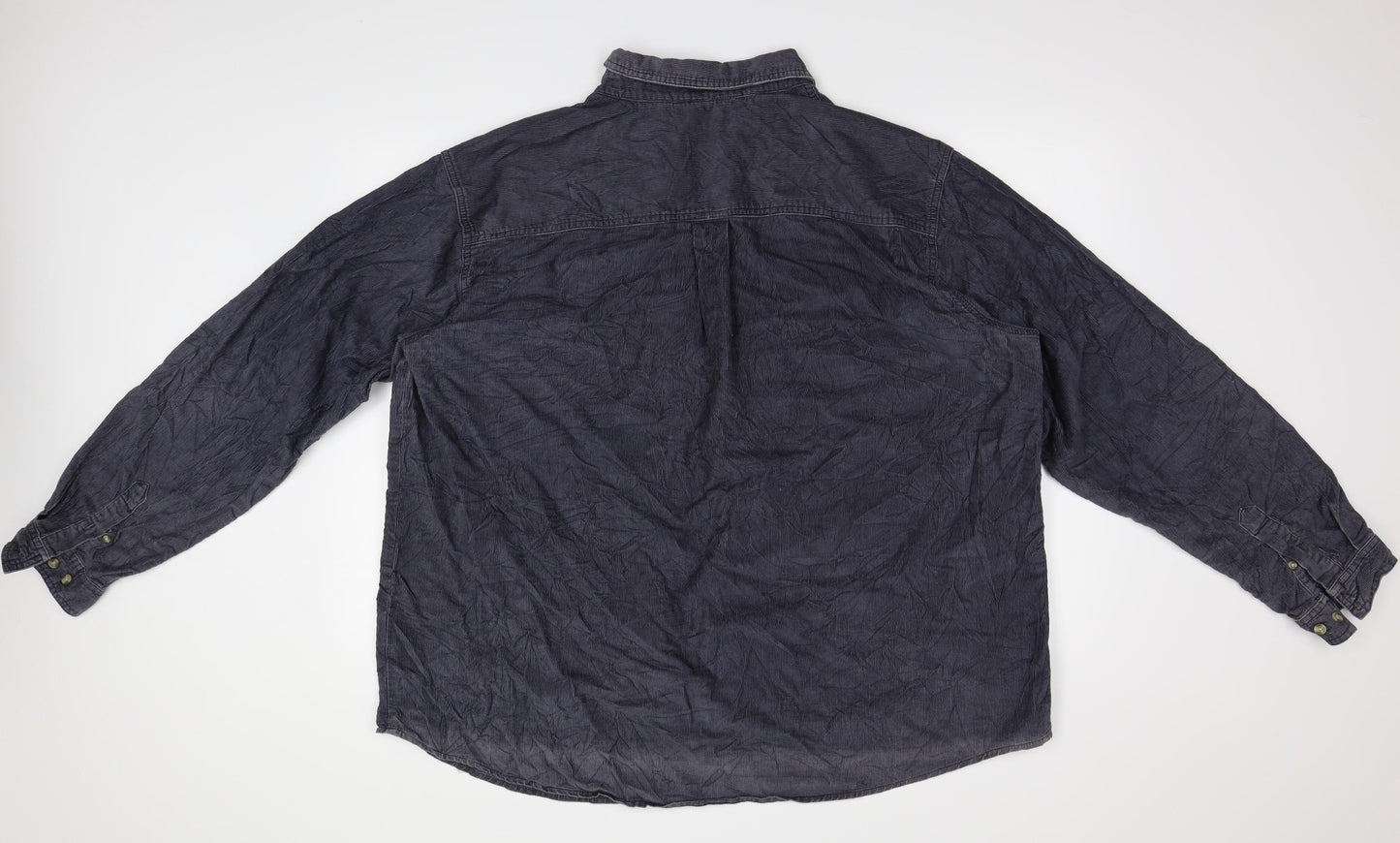 Cotton Traders Mens Grey  Corduroy  Button-Up Size 2XL