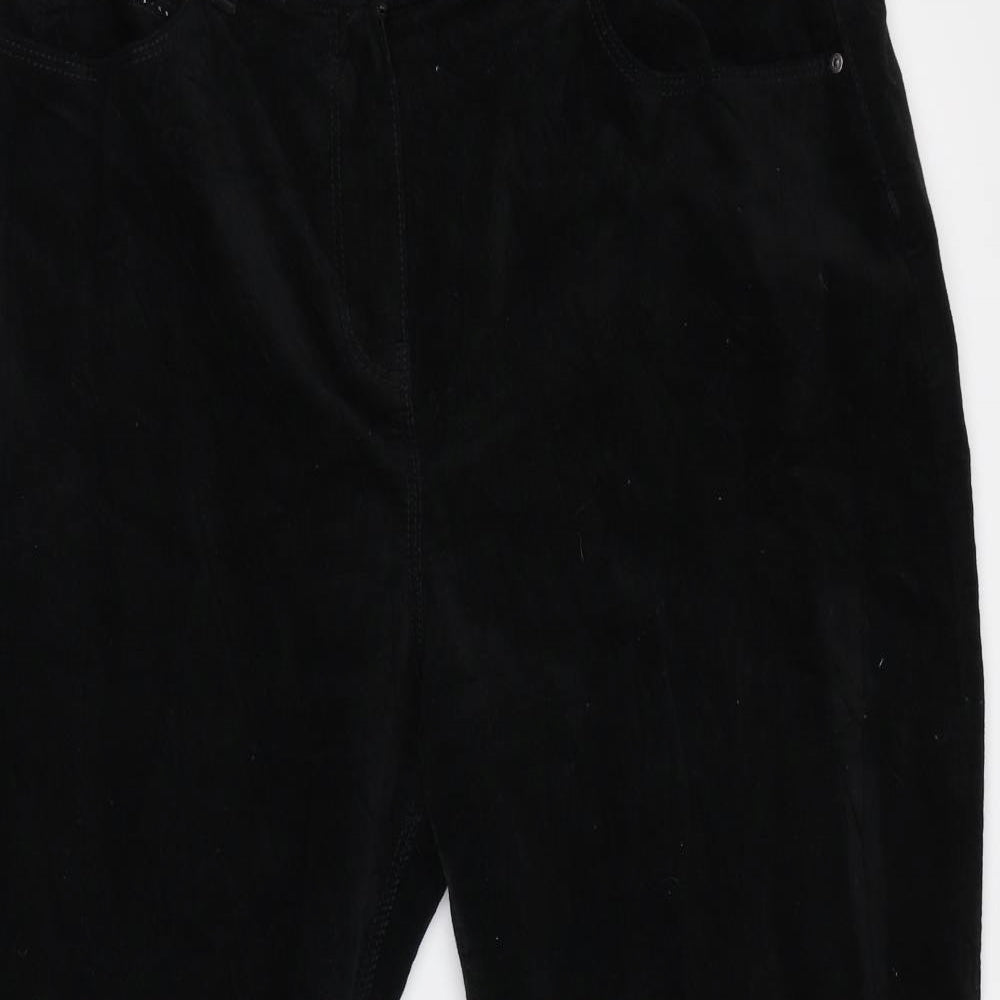 M&S  Womens Black  Denim Trousers  Size 14 L25.5 in