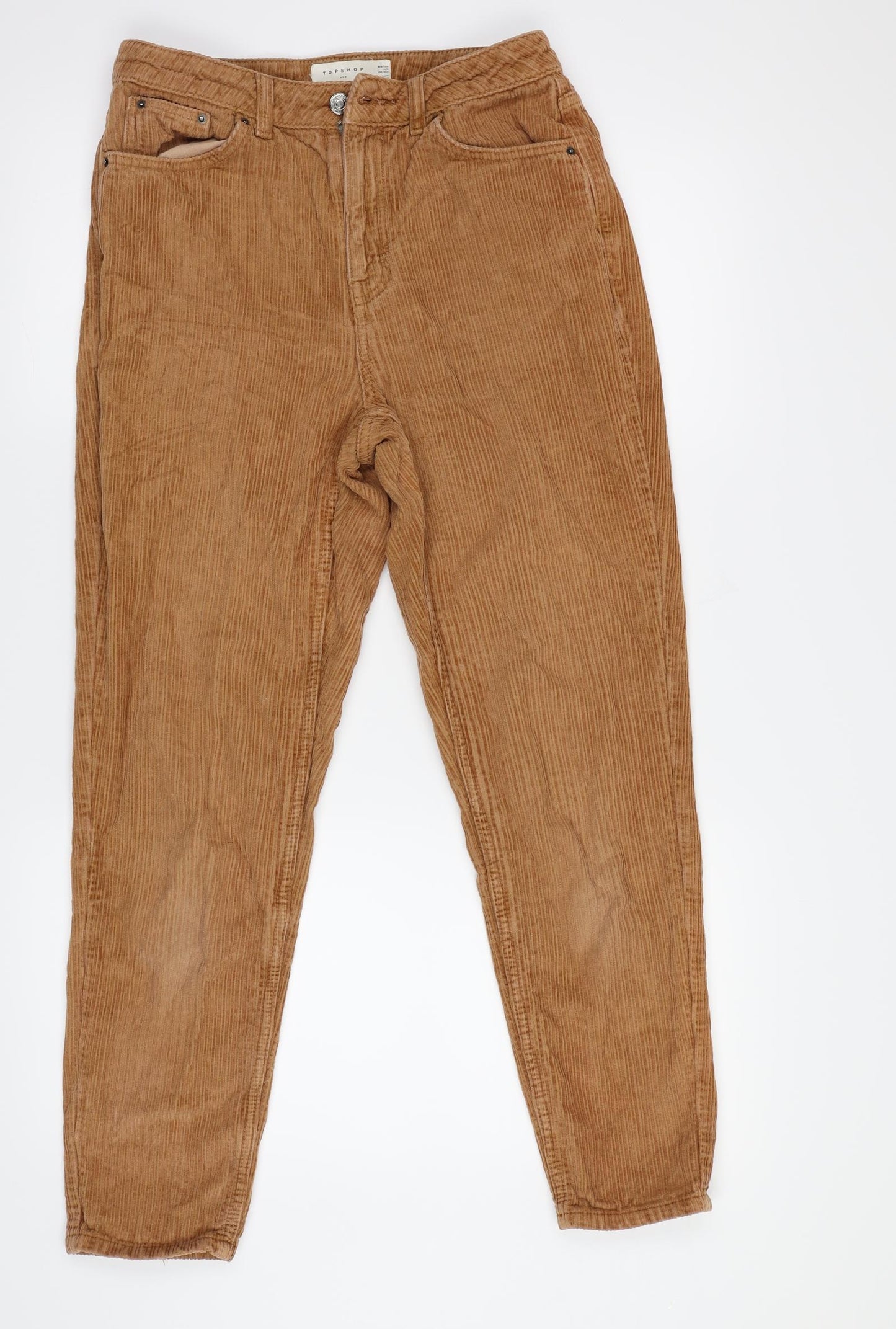 Topshop Womens Brown  Corduroy Mom Jeans Size 28 in L26.5 in