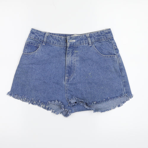 Native Youth Womens Blue  Denim Hot Pants Shorts Size XS